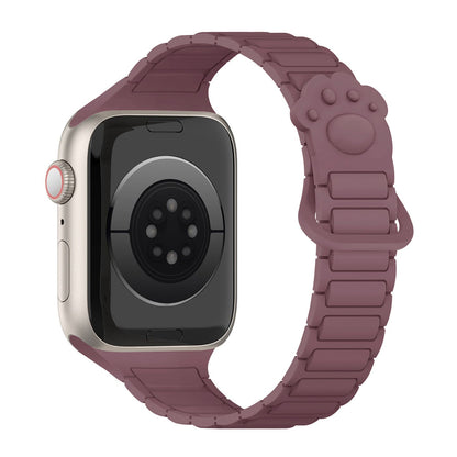 iBandGear Cute Paw Slim Magnetic Silicone Band for Apple Watch - Smoky Purple