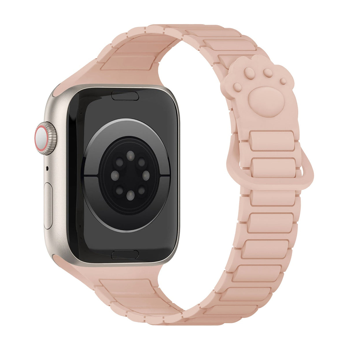 iBandGear Cute Paw Slim Magnetic Silicone Band for Apple Watch - Sand Pink