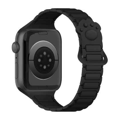 iBandGear Cute Paw Slim Magnetic Silicone Band for Apple Watch - Black