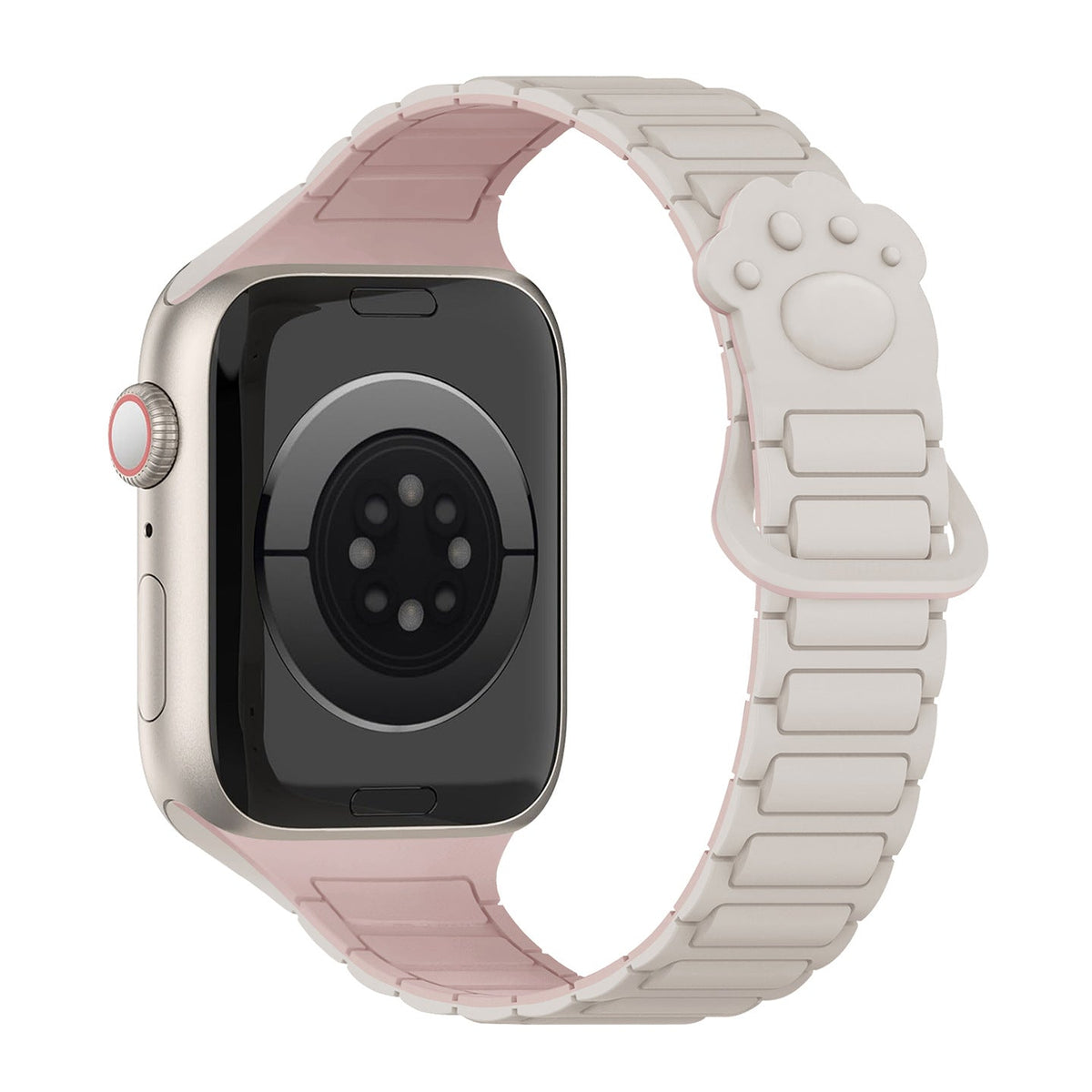 iBandGear Cute Paw Slim Magnetic Silicone Band for Apple Watch - Starlight - Pink