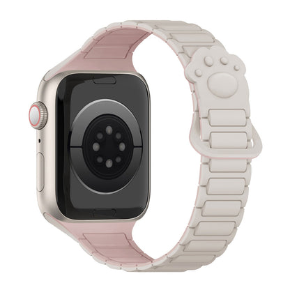 iBandGear Cute Paw Slim Magnetic Silicone Band for Apple Watch - Starlight - Pink