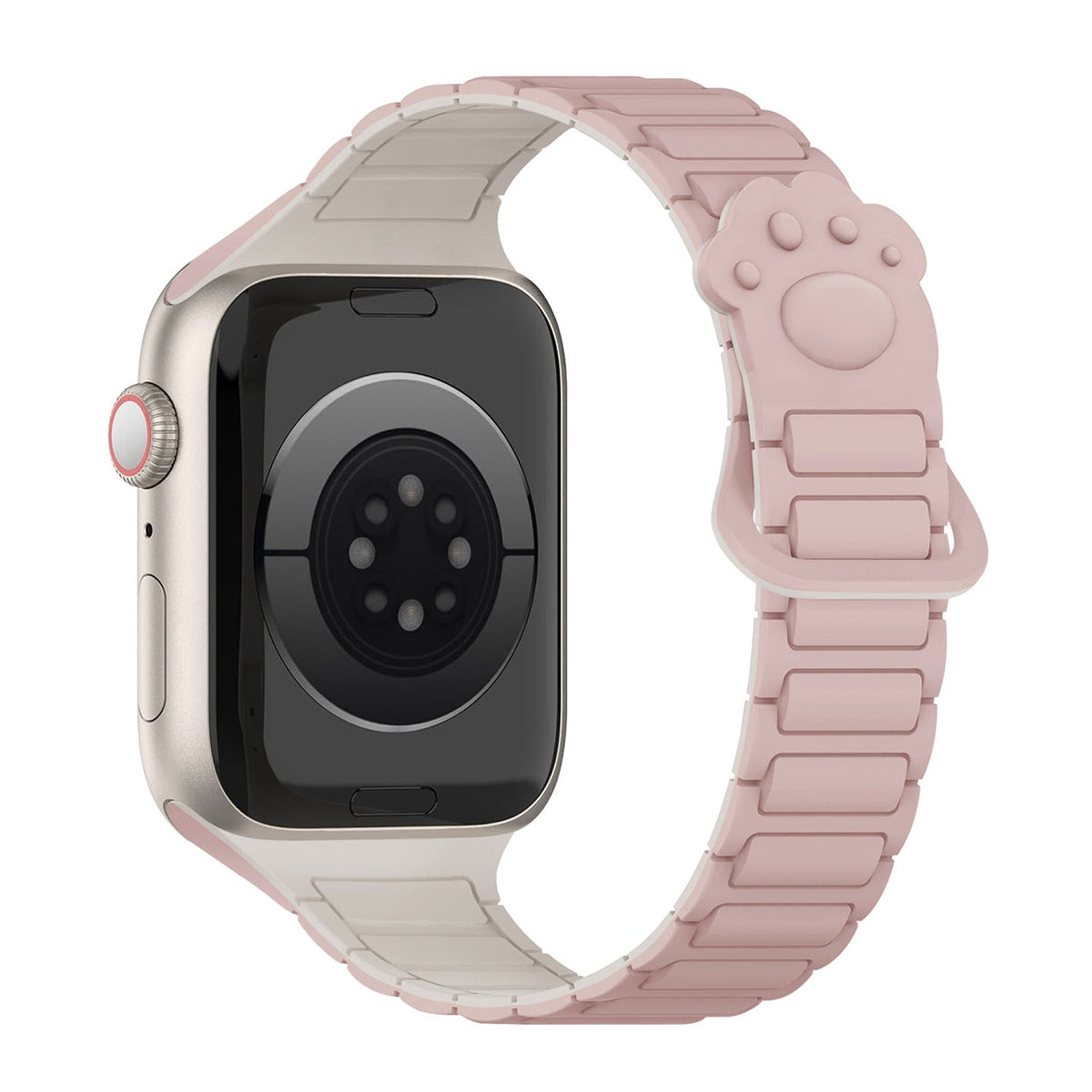 iBandGear Cute Paw Slim Magnetic Silicone Band for Apple Watch - Pink - Starlight