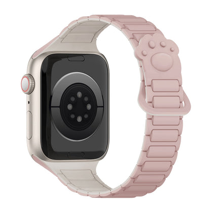 iBandGear Cute Paw Slim Magnetic Silicone Band for Apple Watch - Pink - Starlight