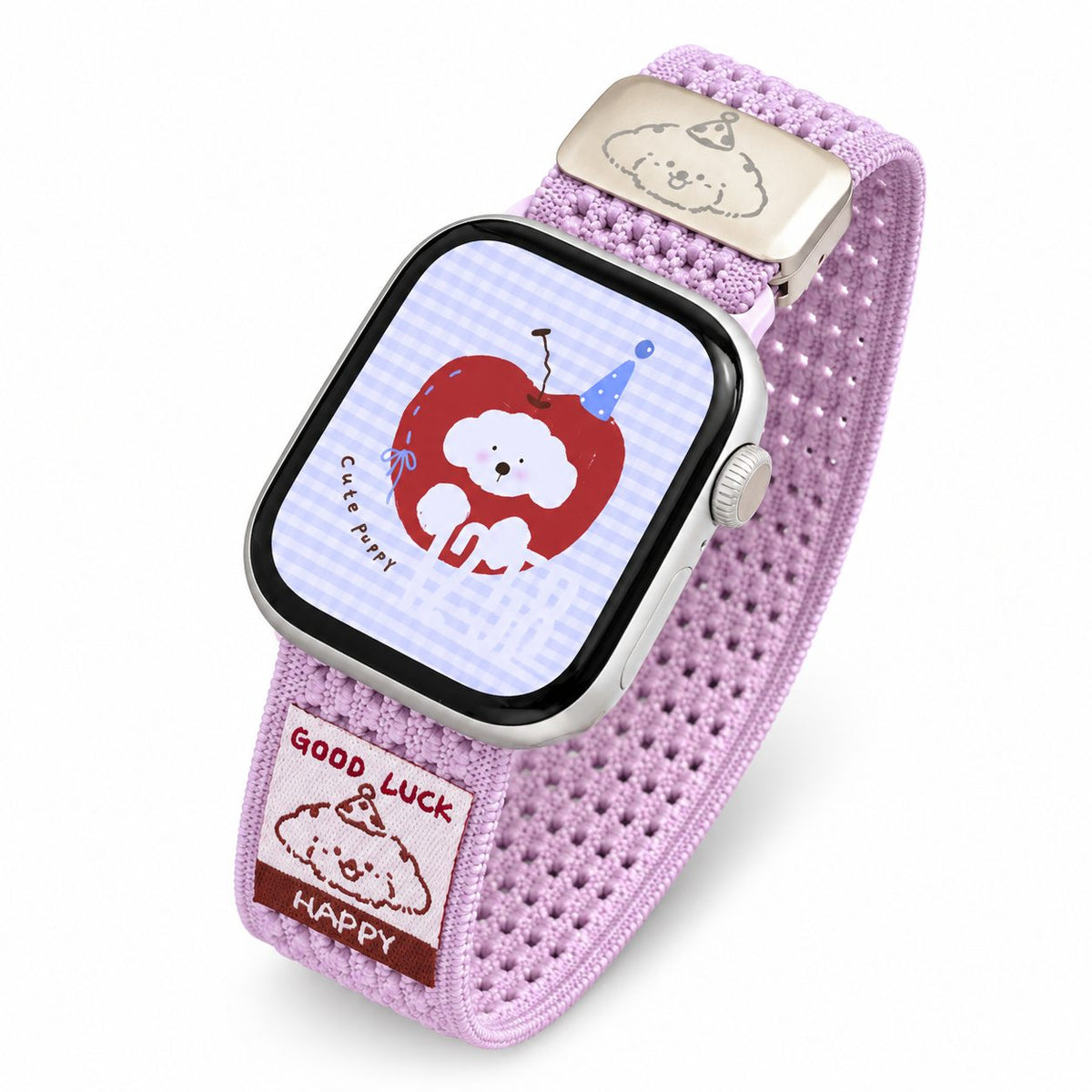 iBandGear Cute Puppy Woven Nylon Band for Apple Watch - Light Purple