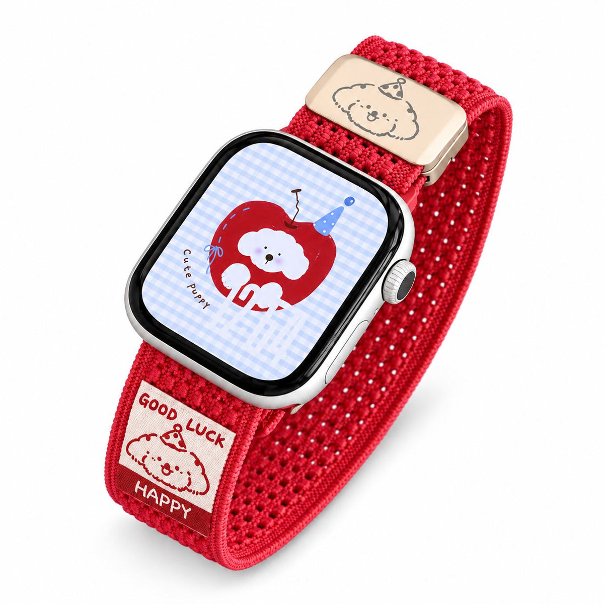 iBandGear Cute Puppy Woven Nylon Band for Apple Watch - Red