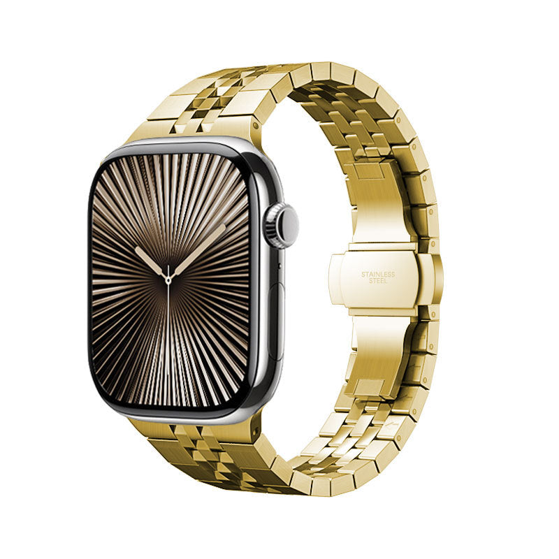iBandGear Diamond-Cut Stainless Steel Band for Apple Watch - Gold