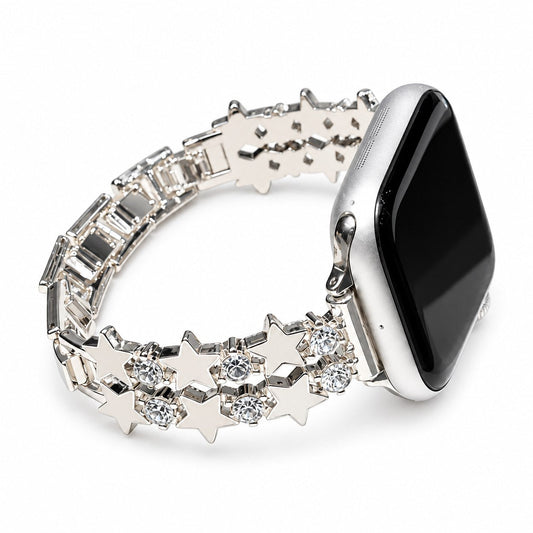 iBandGear Double-Row Star Crystal Band for Apple Watch - White