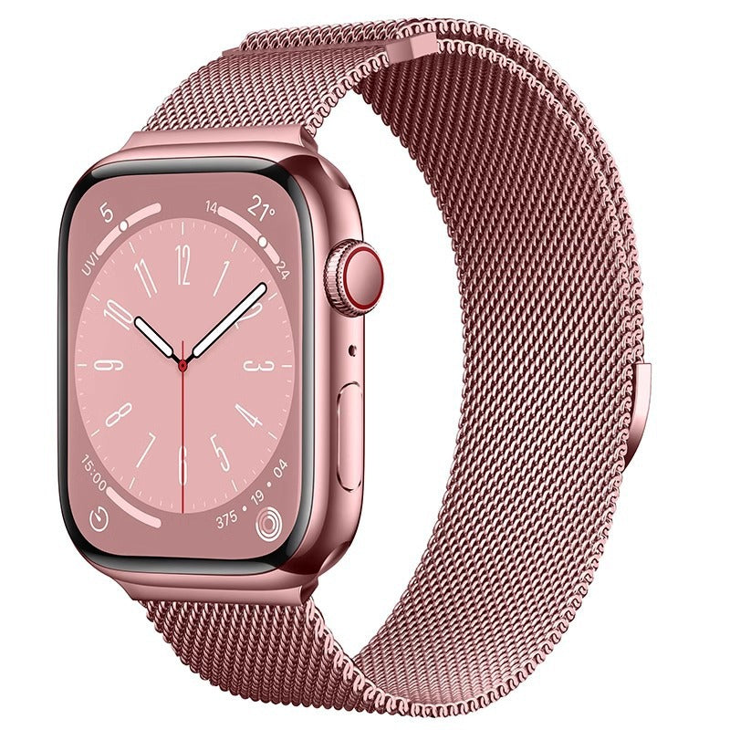 iBandGear Dual-Link Milanese Magnetic Band for Apple Watch - Rose Pink