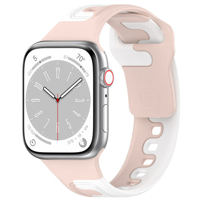 iBandGear DuoFlow Two-Tone Silicone Band for Apple Watch - Pink-White