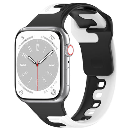 iBandGear DuoFlow Two-Tone Silicone Band for Apple Watch - Black-White