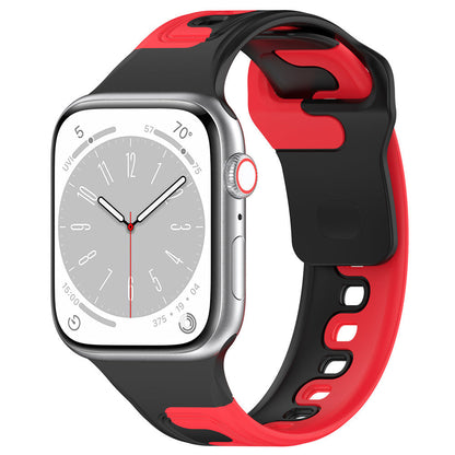 iBandGear DuoFlow Two-Tone Silicone Band for Apple Watch - Black-Red