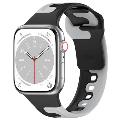 iBandGear DuoFlow Two-Tone Silicone Band for Apple Watch - Black-Gray