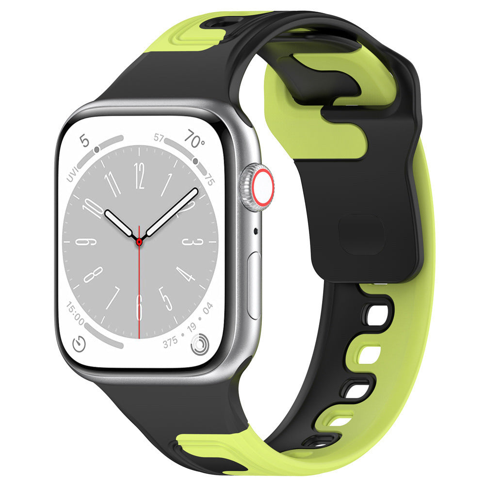 iBandGear DuoFlow Two-Tone Silicone Band for Apple Watch - Black-Green