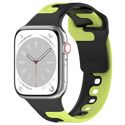 iBandGear DuoFlow Two-Tone Silicone Band for Apple Watch - Black-Green