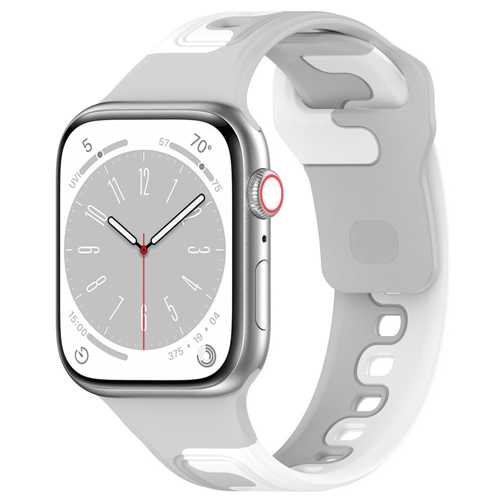 iBandGear DuoFlow Two-Tone Silicone Band for Apple Watch - Gray-White