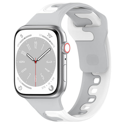 iBandGear DuoFlow Two-Tone Silicone Band for Apple Watch - Gray-White