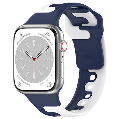iBandGear DuoFlow Two-Tone Silicone Band for Apple Watch - Blue-White