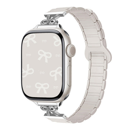 iBandGear Elegant Bow Magnetic Silicone Band for Apple Watch - Starlight