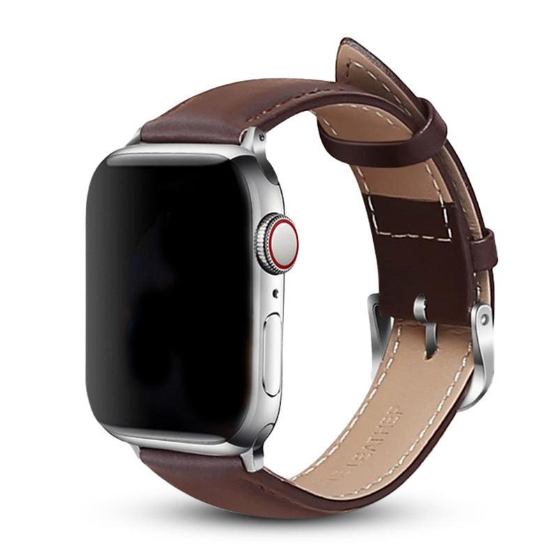 iBandGear Elegant Genuine Leather Band for Apple Watch - Dark Brown