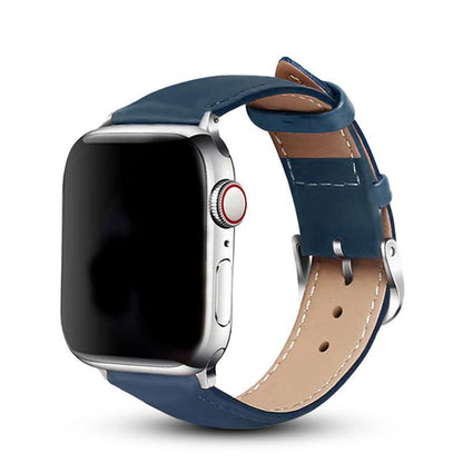 iBandGear Elegant Genuine Leather Band for Apple Watch - Blue