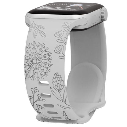iBandGear Engraved Dandelion Silicone Band for Apple Watch - Gray