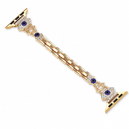 iBandGear Evil Eye Rhinestone Metal Band for Apple Watch - Gold