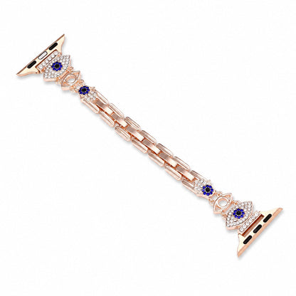 iBandGear Evil Eye Rhinestone Metal Band for Apple Watch - Rose Gold