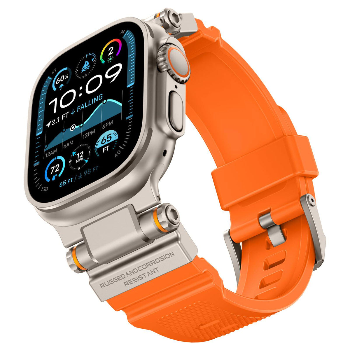 iBandGear Explorer Armor Band for Apple Watch - Titanium-Orange