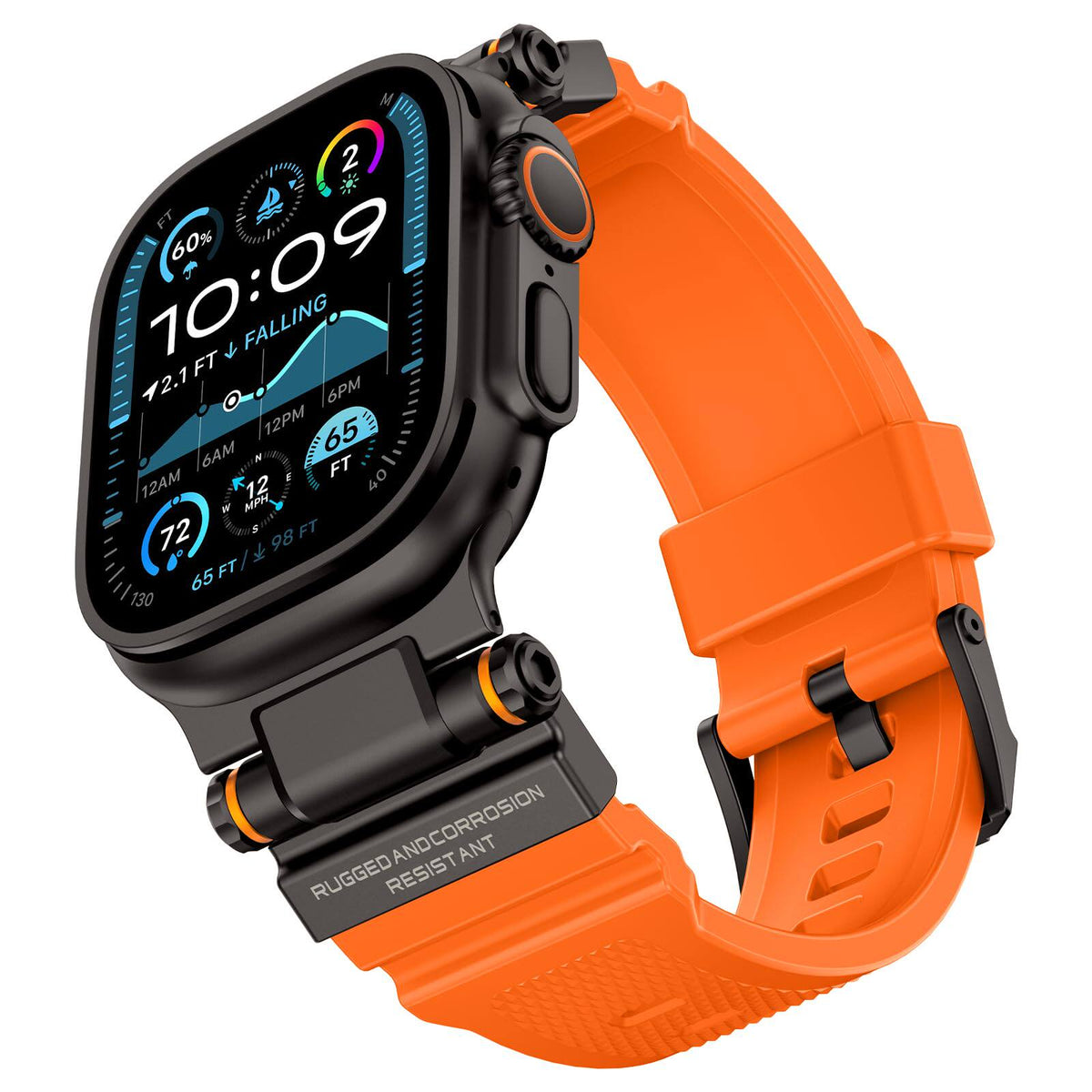 iBandGear Explorer Armor Band for Apple Watch - Black-Orange