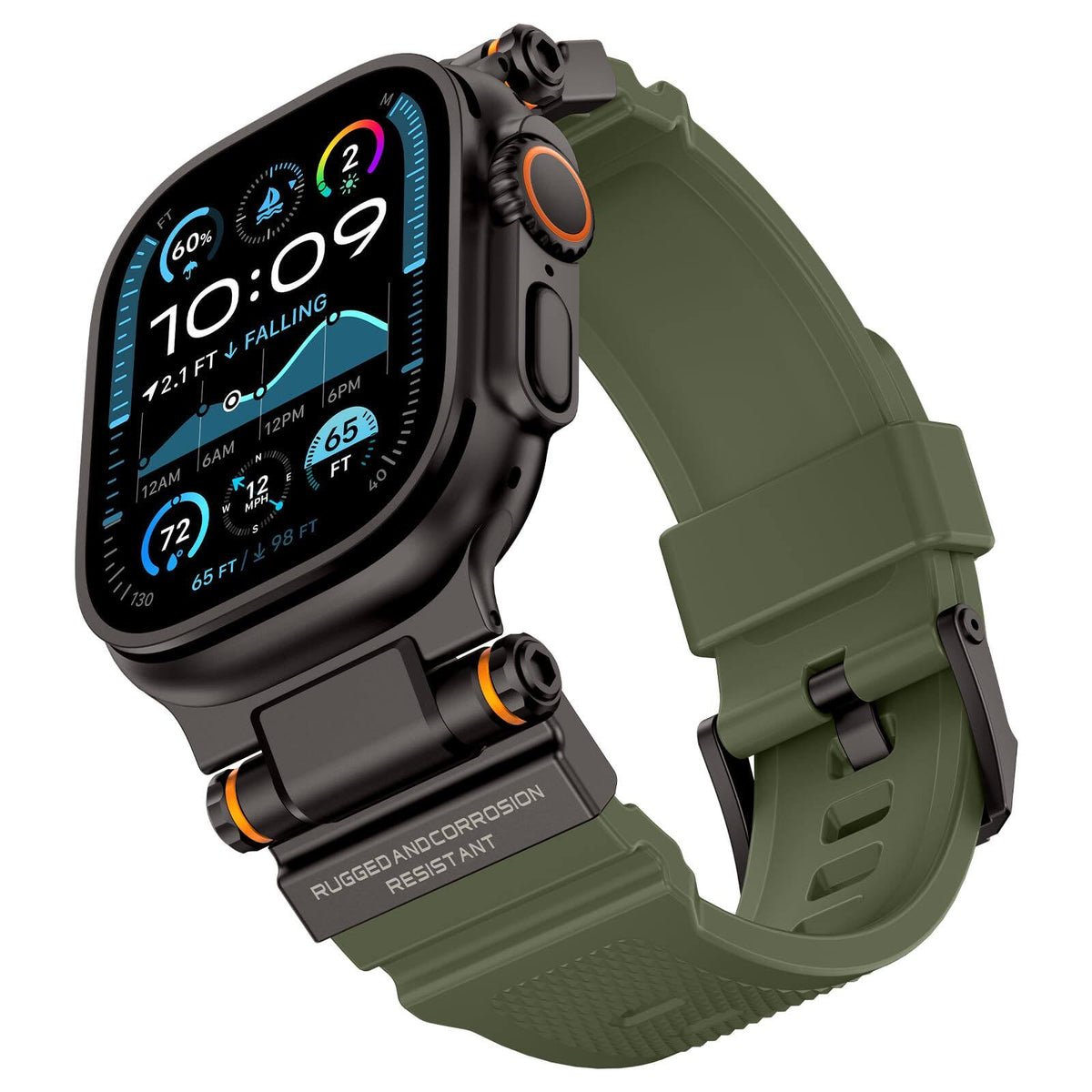 iBandGear Explorer Armor Band for Apple Watch - Black-Green