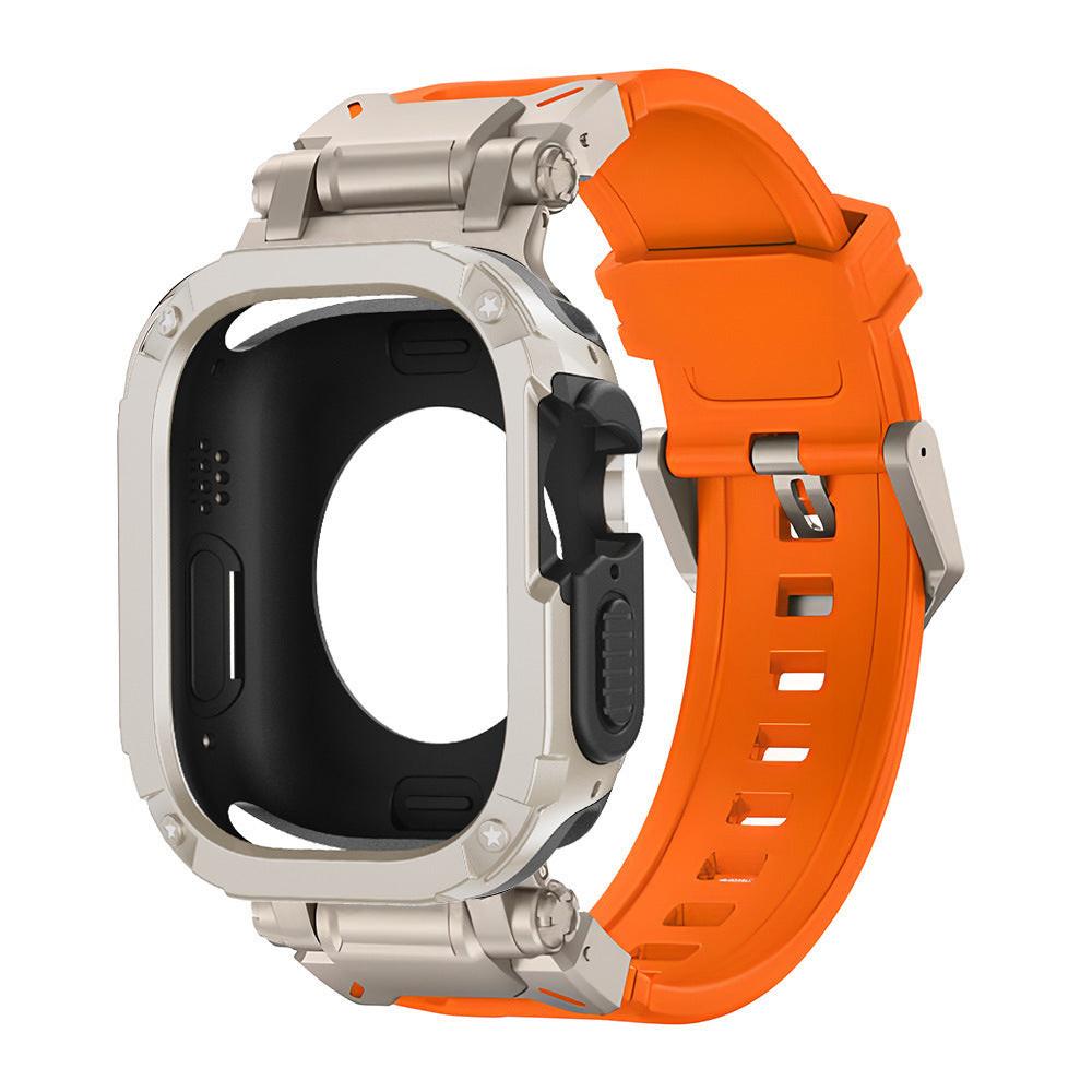 iBandGear Explorer Armor Case & TPU Strap Set for Apple Watch - Starlight - Orange