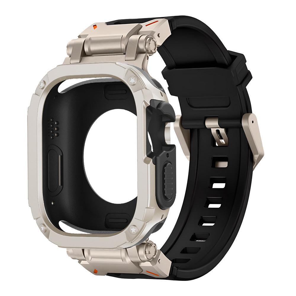 iBandGear Explorer Armor Case & TPU Strap Set for Apple Watch - Starlight - Black