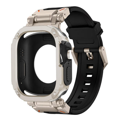 iBandGear Explorer Armor Case & TPU Strap Set for Apple Watch - Starlight - Black