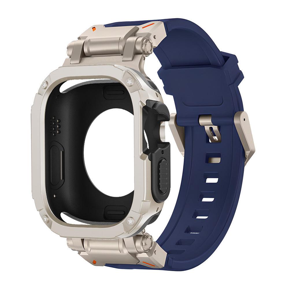 iBandGear Explorer Armor Case & TPU Strap Set for Apple Watch - Starlight - Blue