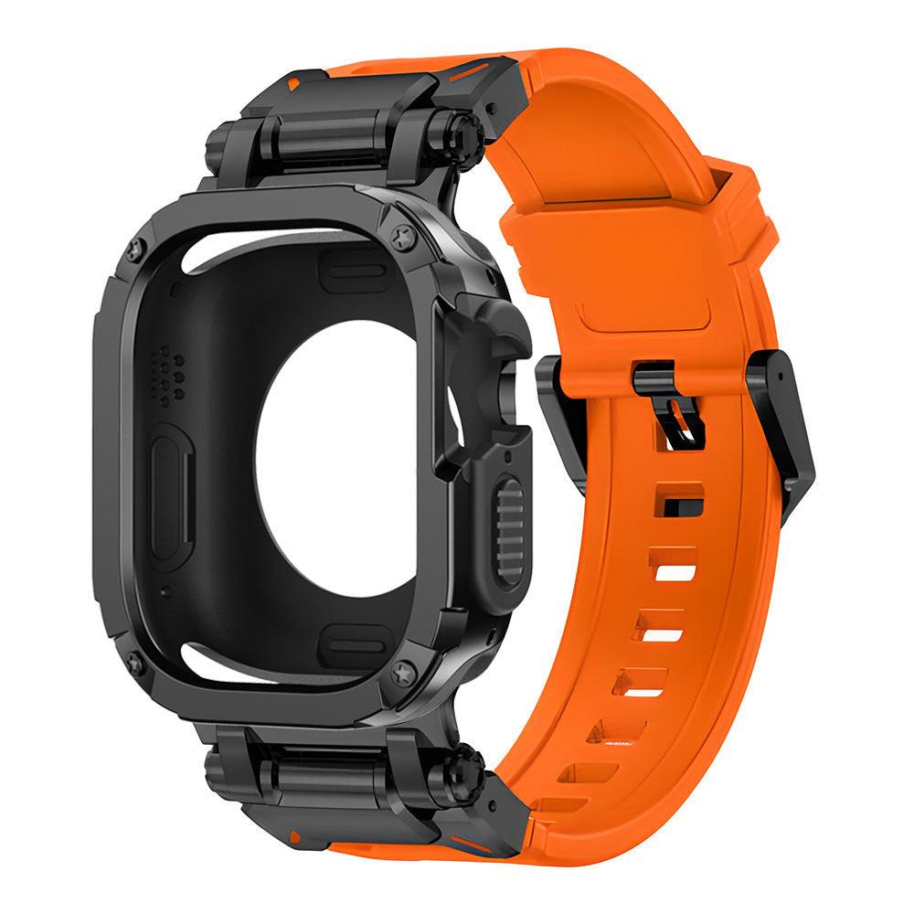 iBandGear Explorer Armor Case & TPU Strap Set for Apple Watch - Black-Orange