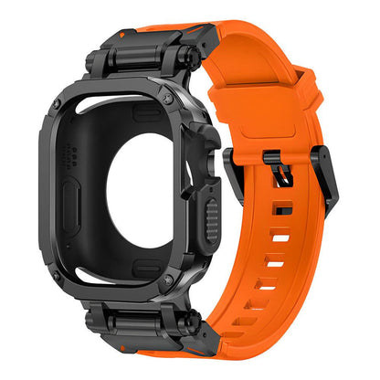 iBandGear Explorer Armor Case & TPU Strap Set for Apple Watch - Black-Orange
