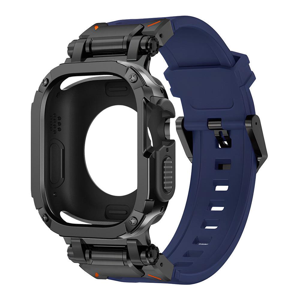 iBandGear Explorer Armor Case & TPU Strap Set for Apple Watch - Black-Blue