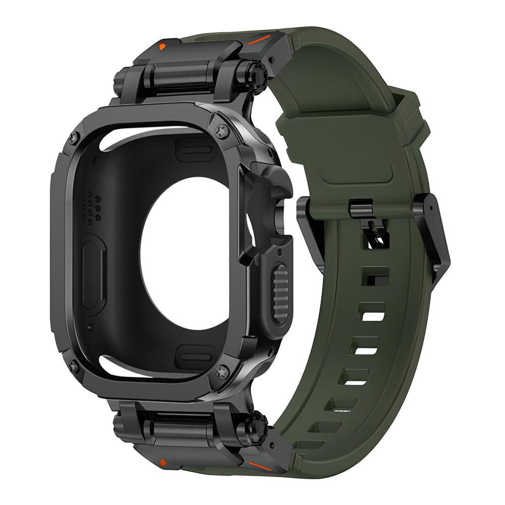 iBandGear Explorer Armor Case & TPU Strap Set for Apple Watch - Black-Green
