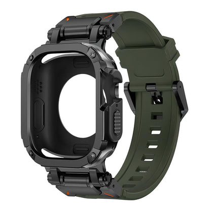 iBandGear Explorer Armor Case & TPU Strap Set for Apple Watch - Black-Green