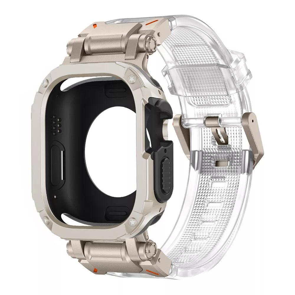 iBandGear Explorer Armor Case & TPU Strap Set for Apple Watch - Starlight-Transparent