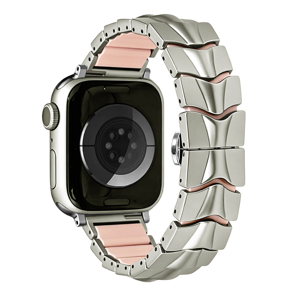 iBandGear FluidLink Metal & Silicone Band for Apple Watch - Starlight - Pink