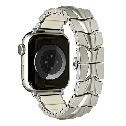 iBandGear FluidLink Metal & Silicone Band for Apple Watch - Starlight - Starlight