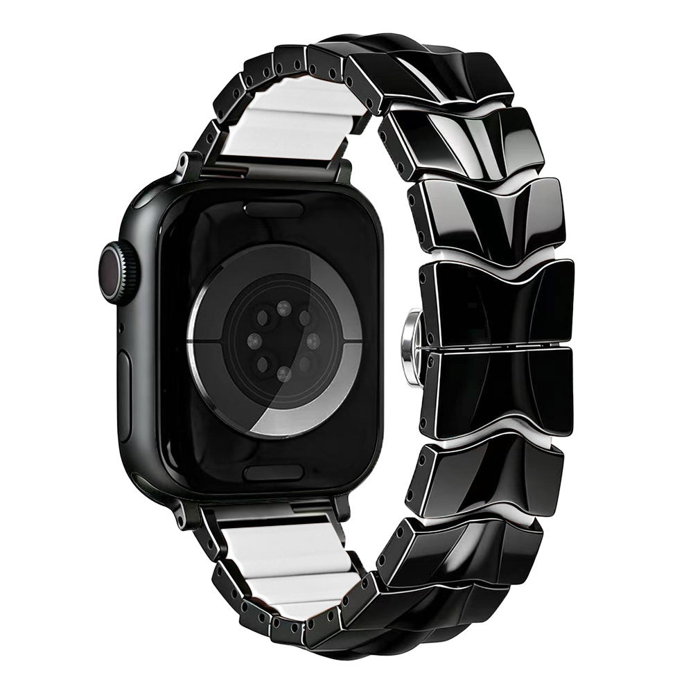 iBandGear FluidLink Metal & Silicone Band for Apple Watch - Black - White