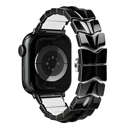 iBandGear FluidLink Metal & Silicone Band for Apple Watch - Black - White