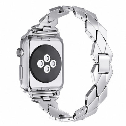 iBandGear Geometric Link Metal Band for Apple Watch – Chic Women’s Design - Silver