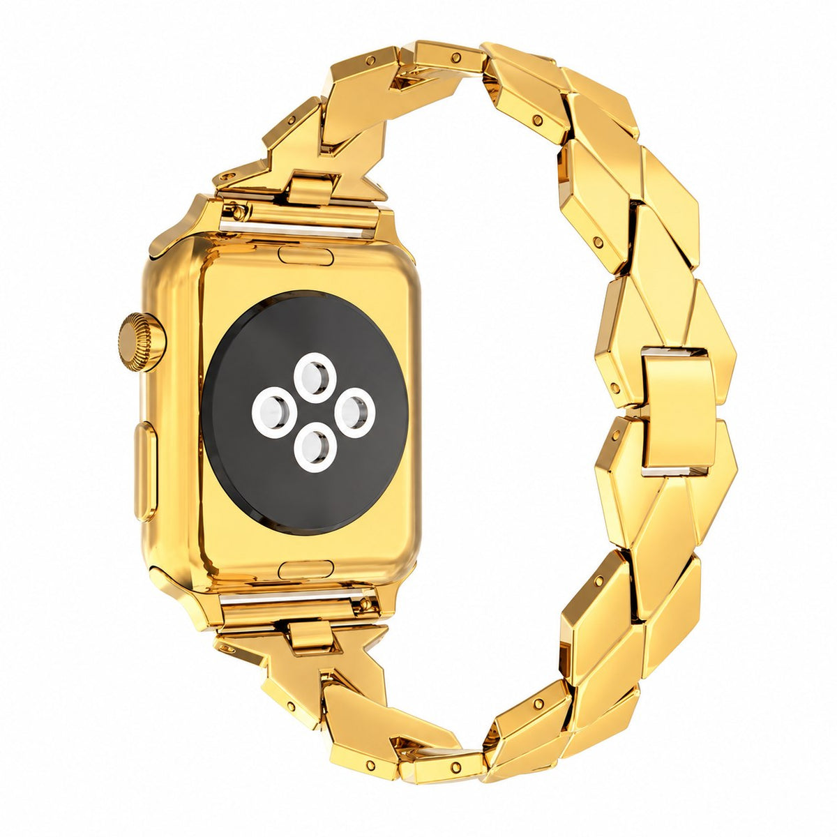 iBandGear Geometric Link Metal Band for Apple Watch – Chic Women’s Design - Gold