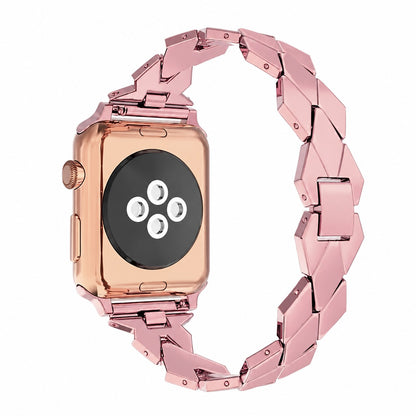 iBandGear Geometric Link Metal Band for Apple Watch – Chic Women’s Design - Rose Pink