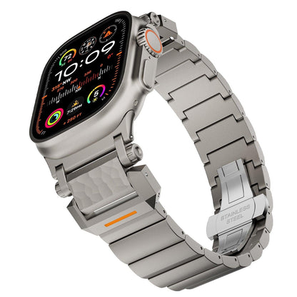 iBandGear Hammered Titanium Band for Apple Watch with Stainless Steel End Links - Titanium