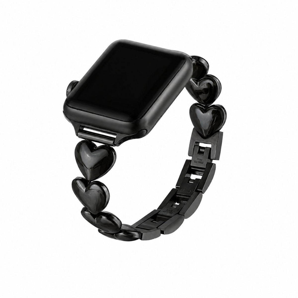 iBandGear Heart Link Metal Bracelet Band for Apple Watch - Black