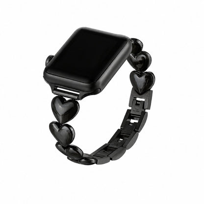 iBandGear Heart Link Metal Bracelet Band for Apple Watch - Black